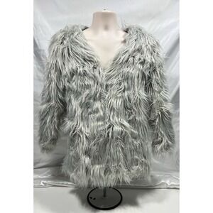 Wenxi‎ Women's Faux Fur Jacket Gray Size M